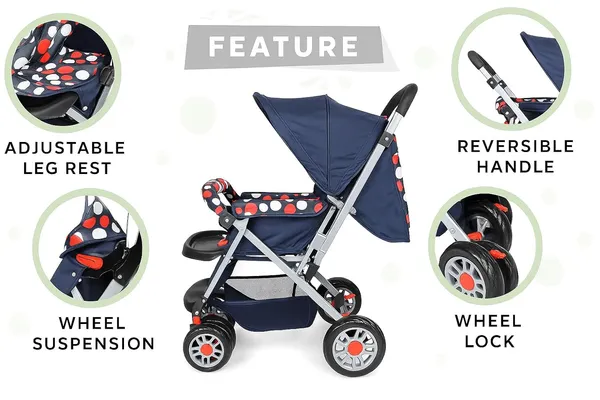 Mlu_Baby_Stroller_With_Adjustable_Canopy_Reversible_Handle_Multi_Position_Recline_Safety_Harness_Lightweight_Foldable_Pram_For_Newborns_Toddlers_Navy_Polka_Dots
