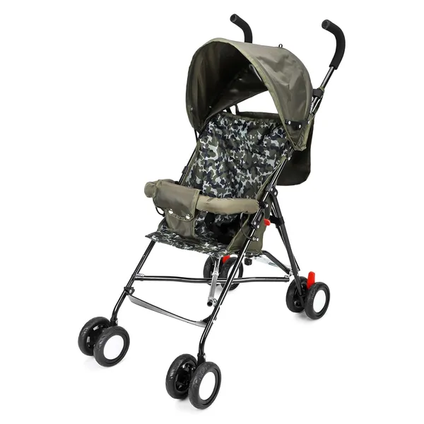 Mlu_Lightweight_Foldable_Baby_Stroller_With_Adjustable_Canopy_Safety_Harness_Swivel_Wheels_Storage_Basket_Portable_Travel_Pram_For_Kids_Militry
