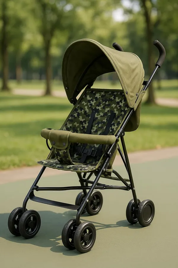 Mlu_Lightweight_Foldable_Baby_Stroller_With_Adjustable_Canopy_Safety_Harness_Swivel_Wheels_Storage_Basket_Portable_Travel_Pram_For_Kids_Militry