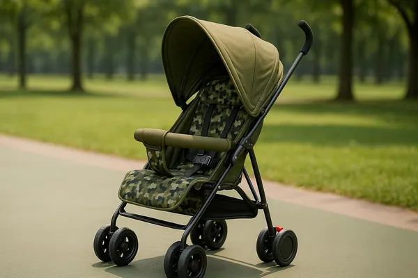 Mlu_Lightweight_Foldable_Baby_Stroller_With_Large_Canopy_Military_Camo_Seat_Safety_Belt_Foam_Handles_Double_Wheels_Travel_Friendly_Pram_For_6_36_Months_Army_Green