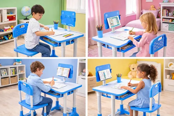 Mlu_Adjustable_Kids_Study_Table_Chair_Set_With_Book_Holder_Storage_Tray_Tablet_Stand_Height_Adjustable_Ergonomic_Desk_For_Kids_Blue