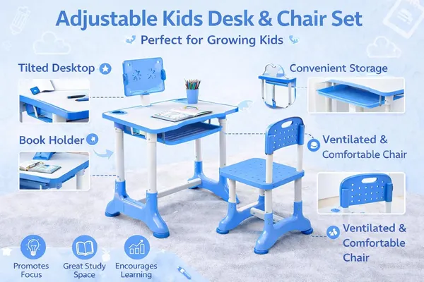 Mlu_Adjustable_Kids_Study_Table_Chair_Set_With_Book_Holder_Storage_Tray_Tablet_Stand_Height_Adjustable_Ergonomic_Desk_For_Kids_Blue