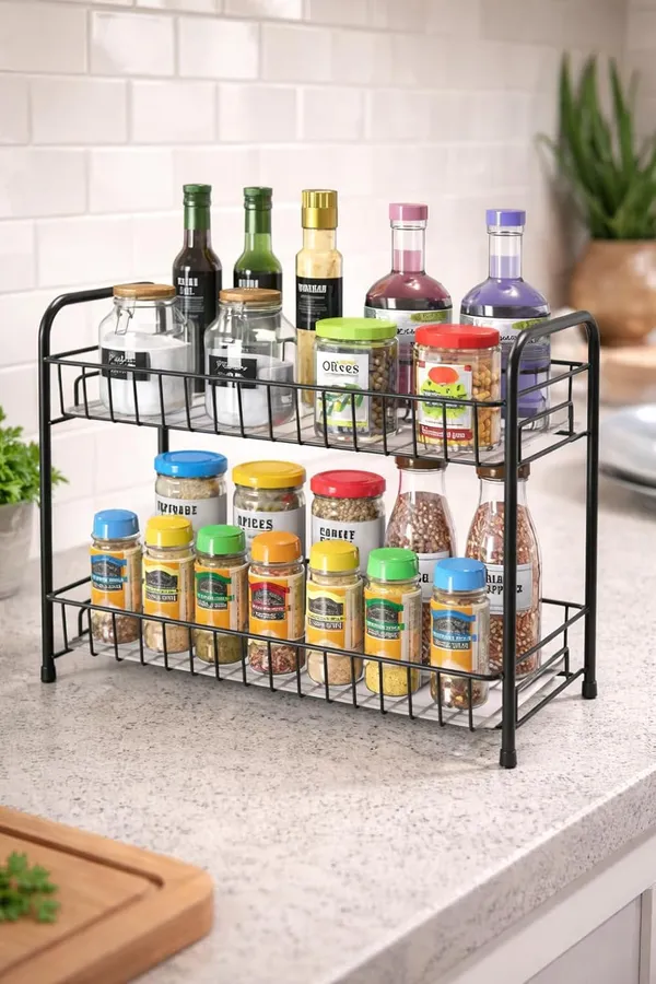 Mlu_2_Tier_Countertop_Spice_Rack_Organizer_Heavy_Duty_Black_Metal_Kitchen_Storage_Rack_For_Spices_Oil_Bottles_Condiments_Jars_Space_Saving_Multi_Purpose_Organizer