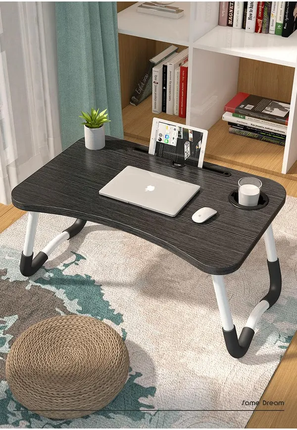 Mlu_Foldable_Laptop_Bed_Table_With_Cup_Holder_Tablet_Slot_Portable_Study_Desk_For_Bed_Sofa_Floor_Ergonomic_Curved_Lap_Desk_Metal_Legs_Breakfast_Work_From_Home_Table