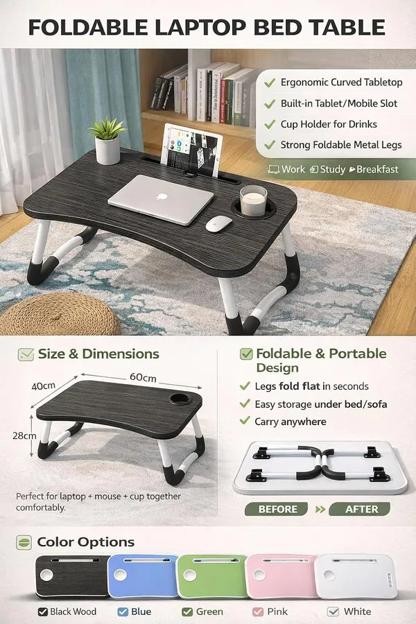 Mlu_Foldable_Laptop_Bed_Table_With_Cup_Holder_Tablet_Slot_Portable_Study_Desk_For_Bed_Sofa_Floor_Ergonomic_Curved_Lap_Desk_Metal_Legs_Breakfast_Work_From_Home_Table