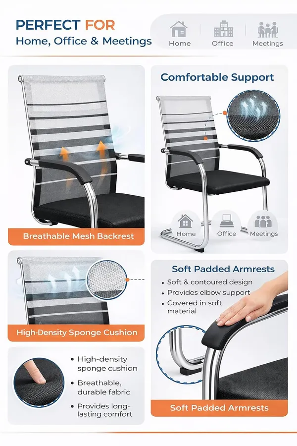 Mlu_Office_Chair_Set_Of_2_Mesh_Back_With_Striped_Design_Cantilever_Base_Chrome_Frame_Black_Seat_Cushion