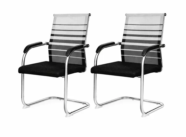Mlu_Office_Chair_Set_Of_2_Mesh_Back_With_Striped_Design_Cantilever_Base_Chrome_Frame_Black_Seat_Cushion