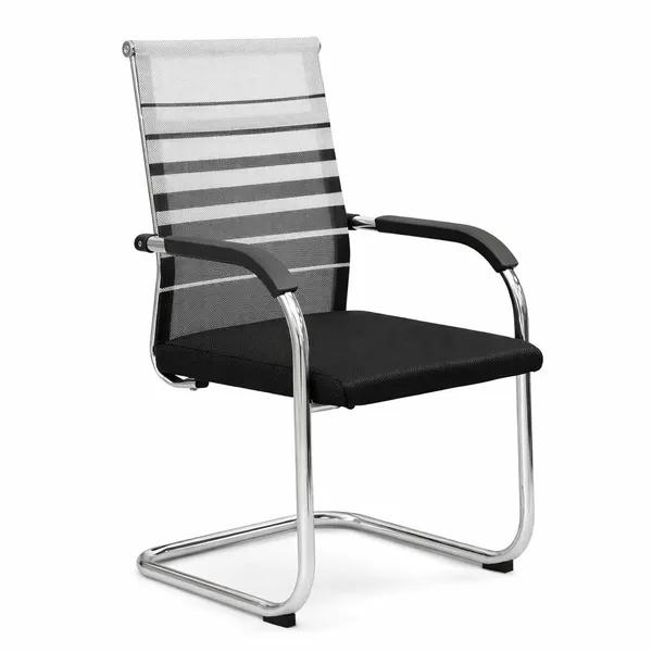 Mlu_Ergonomic_Mesh_Office_Chair_With_Armrest_Cushion_Seat_Metal_Frame_Visitor_Guest_Chair_For_Study_Conference_Home_Black_And_Zebra