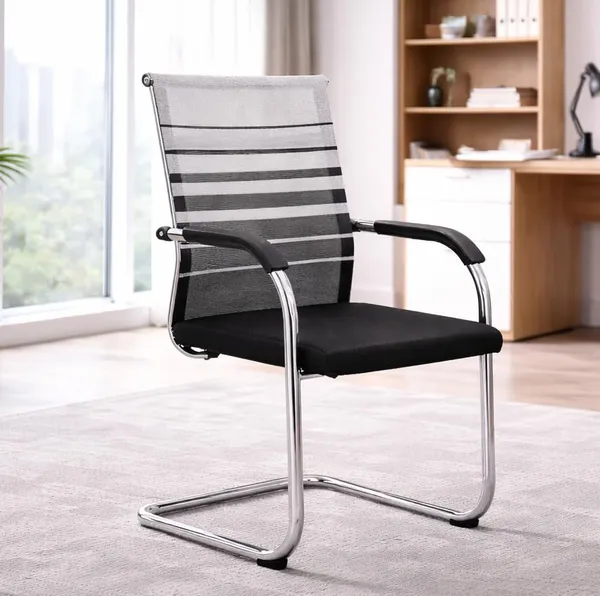 Mlu_Ergonomic_Mesh_Office_Chair_With_Armrest_Cushion_Seat_Metal_Frame_Visitor_Guest_Chair_For_Study_Conference_Home_Black_And_Zebra