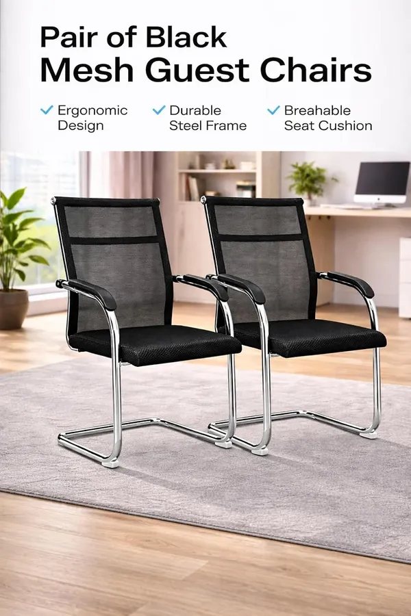Mlu_Office_Visitor_Chairs_Set_Of_2_Black_Mesh_Guest_Chairs_With_Breathable_Back_Support_Thick_Cushion_Seat_Chrome_Cantilever_Frame_Armrests_For_Reception_Conference_Waiting_Room