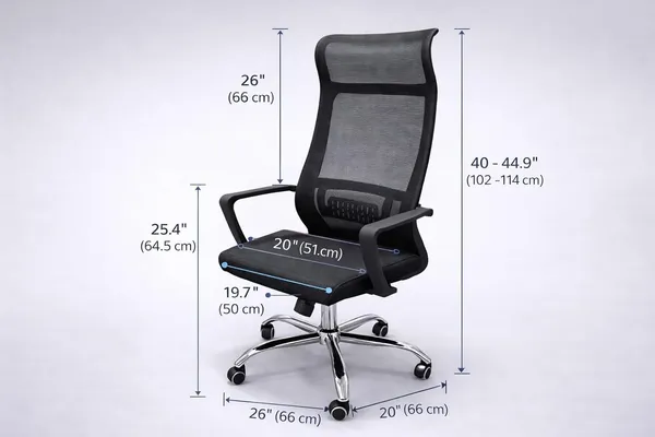 Mlu_Ergonomic_Mesh_Office_Chair_With_Lumbar_Support_Thick_Cushion_Seat_Fixed_Armrests_Heavy_Duty_Chrome_Base_360_Swivel_Wheels_135_Recline_Comfortable_Desk_Chair_For_Home_Office_Black