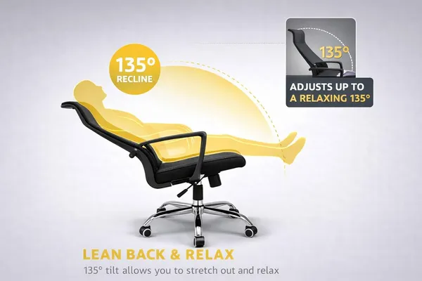 Mlu_Ergonomic_Mesh_Office_Chair_With_Lumbar_Support_Thick_Cushion_Seat_Fixed_Armrests_Heavy_Duty_Chrome_Base_360_Swivel_Wheels_135_Recline_Comfortable_Desk_Chair_For_Home_Office_Black