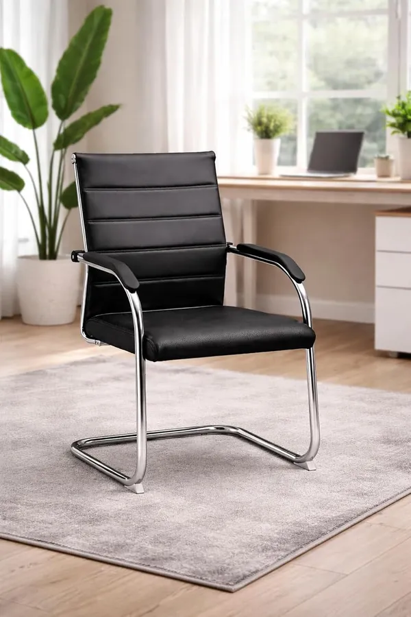 Mlu_Modern_Visitor_Office_Chair_With_Armrests_Premium_Faux_Leather_Cushioned_Seat_Heavy_Duty_Steel_Frame_Ergonomic_Guest_Chair_For_Office_Home_Reception_Black