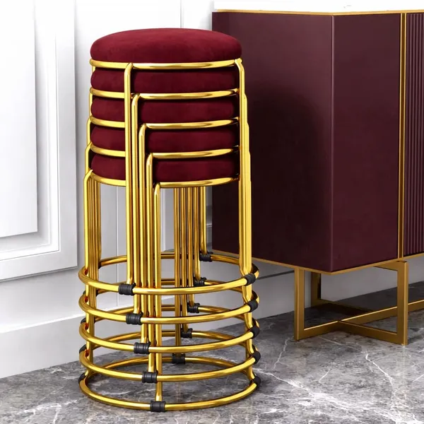 Mlu_Luxury_Velvet_Round_Stool_With_Gold_Metal_Frame_Stackable_Modern_Seating_For_Living_Room_Dining_Dressing_Table_Office_Set_Of_5_Red