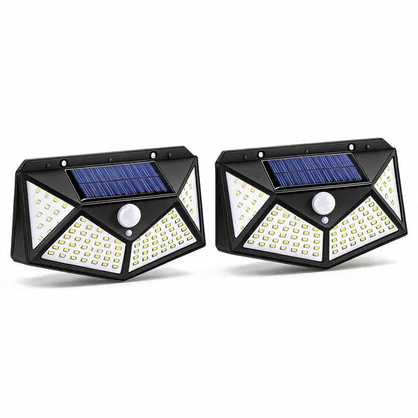 Mlu_Solar_Motion_Sensor_Light_100_Led_Outdoor_Security_Light_With_Wide_Angle_Illumination_Black_-_Pack_of_2