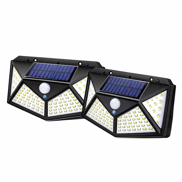 Mlu_Solar_Motion_Sensor_Light_100_Led_Outdoor_Security_Light_With_Wide_Angle_Illumination_Black_-_Pack_of_2