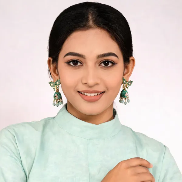 Green_Alloy_Earrings_For_Women