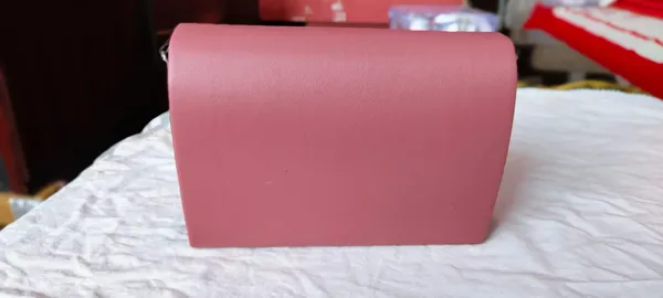 Pink_Structured_Flap_Clutch_with_Gold_Accent_for_Women