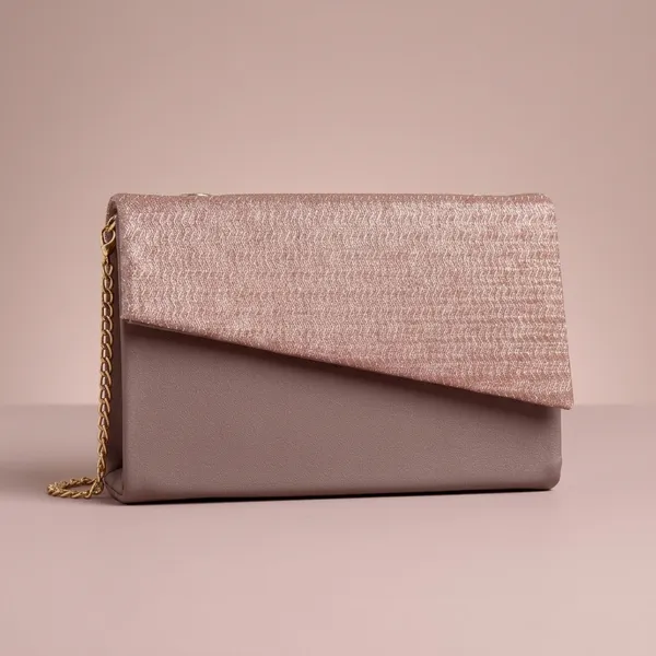 Pink_Textured_Foldover_Flap_Clutch_for_Women