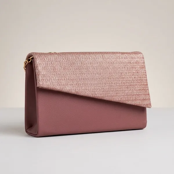 Pink_Textured_Foldover_Flap_Clutch_for_Women