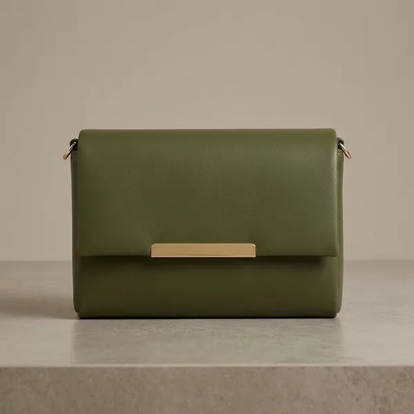 Green_Pu_Leather_Crossbody_Bag_with_Gold_Tone_Clasp_For_Women