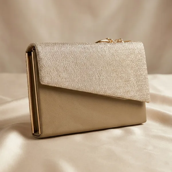 Champagne_Gold_Textured_Flap_Clutch_for_Women