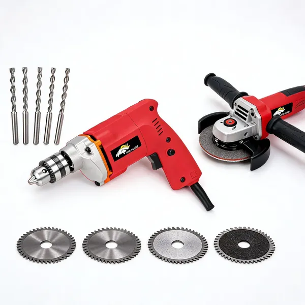New_Combo_Of_10Mm_Drill_Machine_With_5Pcs_Drill_Bit_And_4_Useable_Blades_And_4Inch_Angle_Grinder_Hammer_Drill_(10_Mm_Chuck_Size,_450_W)