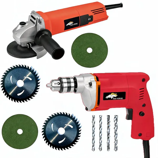 Combo_Of_10Mm_Drill_Machine_With_Multi_Purpose_Angle_Grinder_And_4_Useable_Blades_With_5_Pcs_Of_Drill_Bits_Hammer_Drill_(10_Mm_Chuck_Size,_450_W)