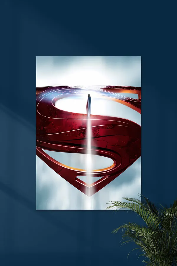 Superman_Man_Of_Steel_Metallic_Emblem_Wall_Art_Poster