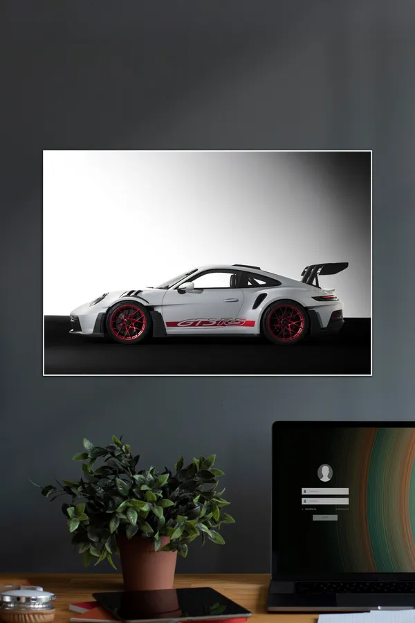 White_Gt3_Rs_Sports_Car_Wall_Art_Poster