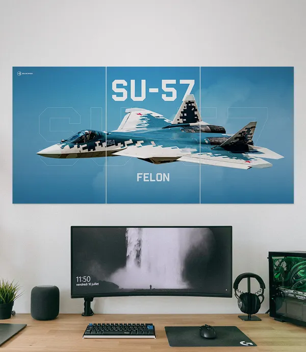 Su-57_Aircraft_Triptych_Wall_Art