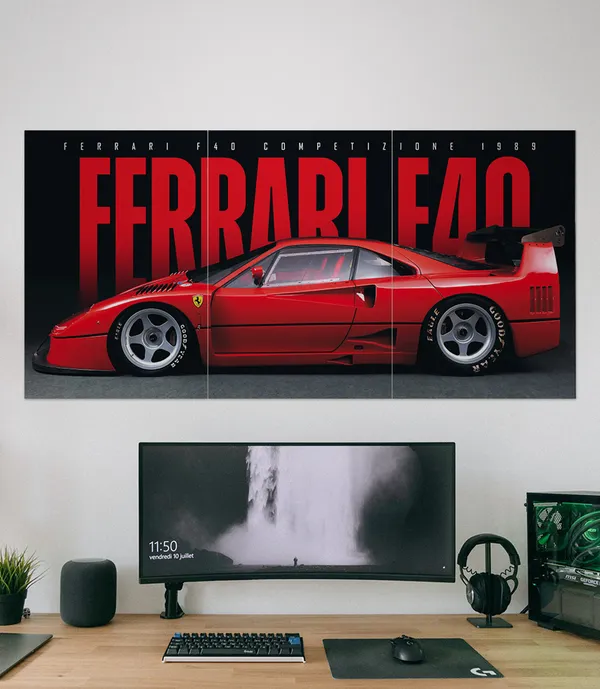 Ferrari_F40_Racing_Car_Triptych_Wall_Poster