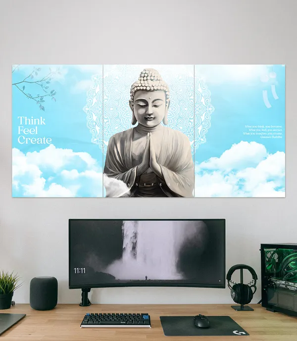 Buddha_Cloud_Print_Three_Panel_Wall_Art