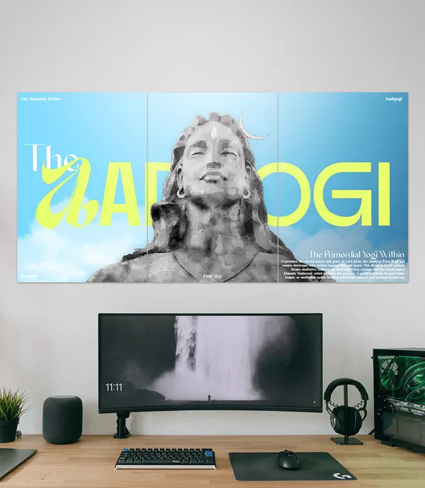 Adiyogi_Spiritual_Three_Panel_Wall_Art