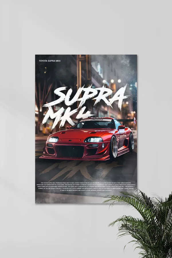 Toyota_Supra_Mk4_Red_Sports_Car_Wall_Poster