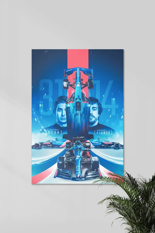 Formula_1_Racing_Drivers_Blue_And_Red_Vertical_Poster