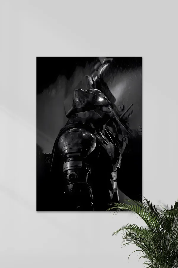 Medieval_Knight_In_Armor_Black_And_White_Wall_Art_Print
