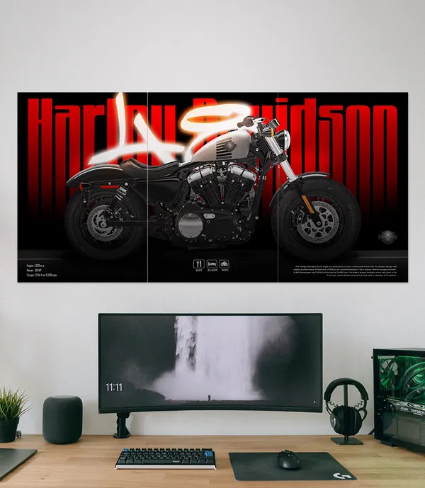Motorcycle_Graphic_Three_Panel_Wall_Poster