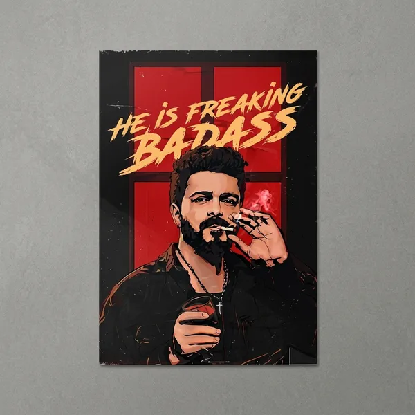 He_Is_Freaking_Badass_Leo_Kollywood_poster-12x18_Inches