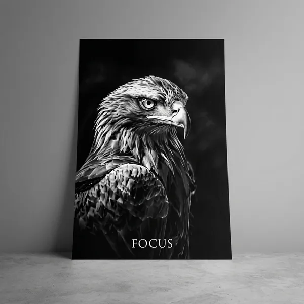 Black_And_White_Eagle_Focus_Motivational_Wall_Art_Poster