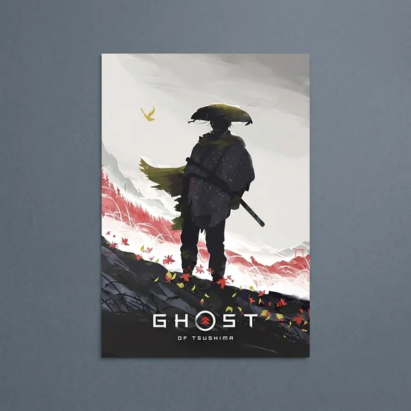 Ghost_Of_Tsushima_Samurai_Silhouette_Wall_Poster