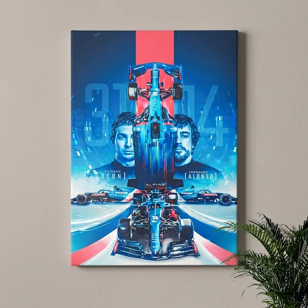 Formula_1_Racing_Drivers_Blue_And_Red_Vertical_Poster