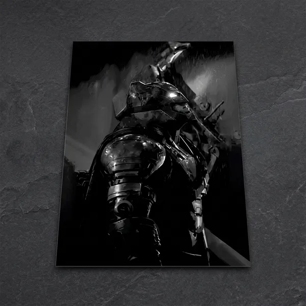 Medieval_Knight_In_Armor_Black_And_White_Wall_Art_Print