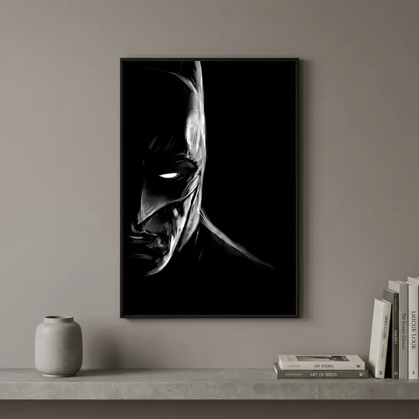 Black_And_White_Superhero_Half_Face_Poster_Wall_Art