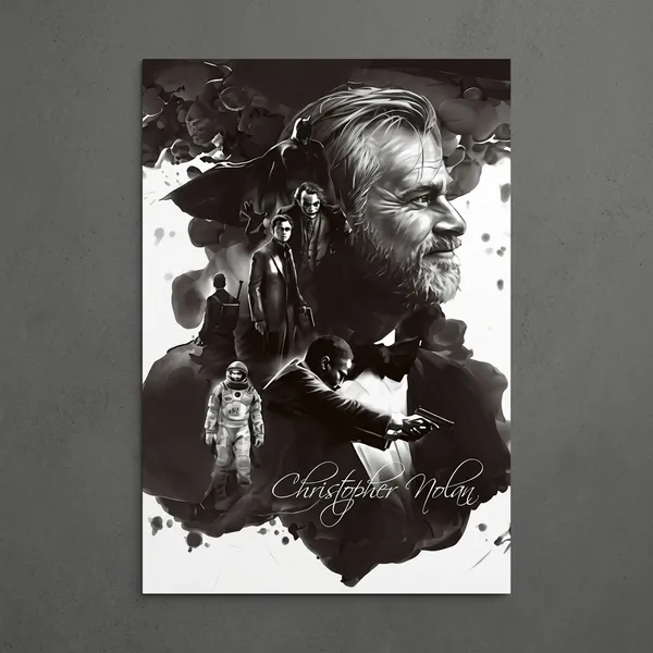 Christopher_Nolan_Monochrome_Film_Tribute_Wall_Poster