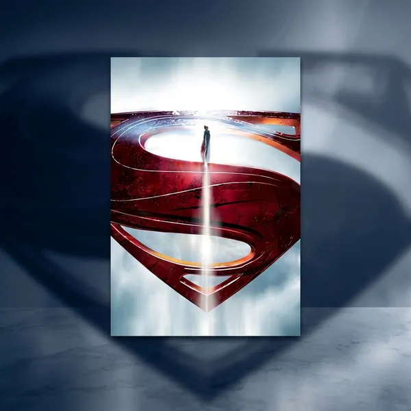 Superman_Man_Of_Steel_Metallic_Emblem_Wall_Art_Poster