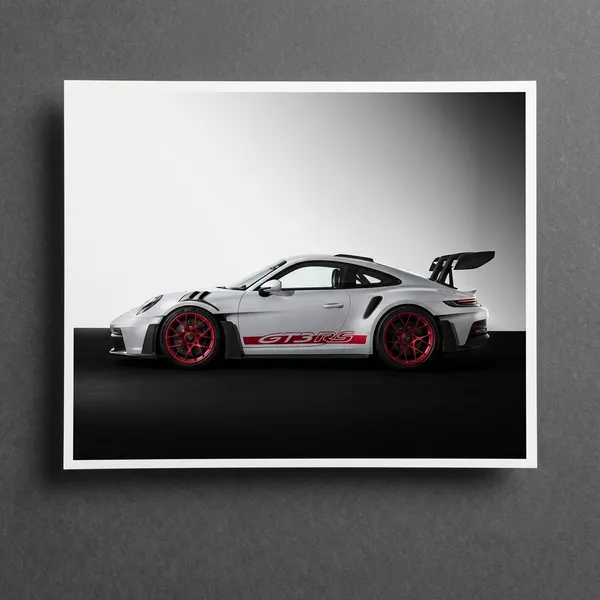 White_Gt3_Rs_Sports_Car_Wall_Art_Poster