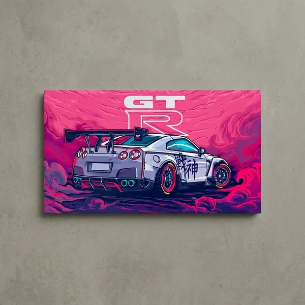 Gt-R_Pink_Vaporwave_Racing_Car_Wall_Poster_For_Home_Decor
