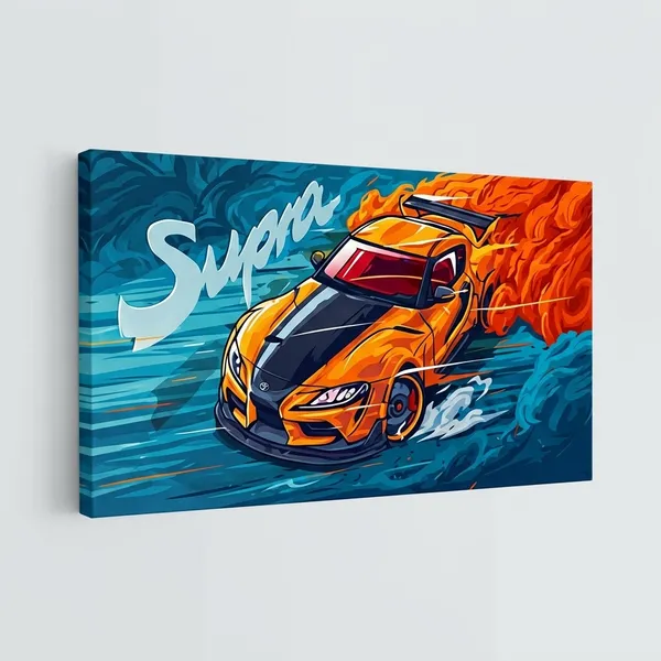 Supra_Orange_Sports_Car_Graphic_Art_Poster_Wall_Decor