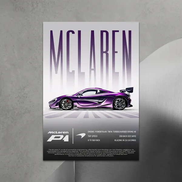 Mclaren_P1_Purple_Sports_Car_Poster